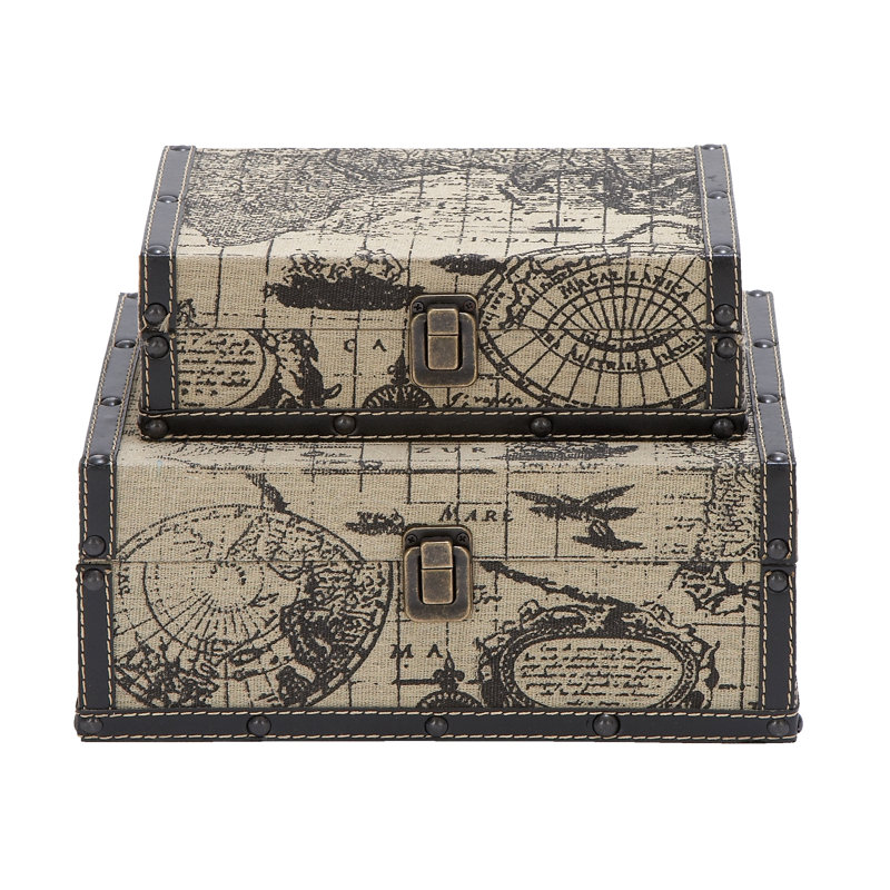 Beachcrest Home Titus 2 Piece Wood Traveling Box Set & Reviews Wayfair